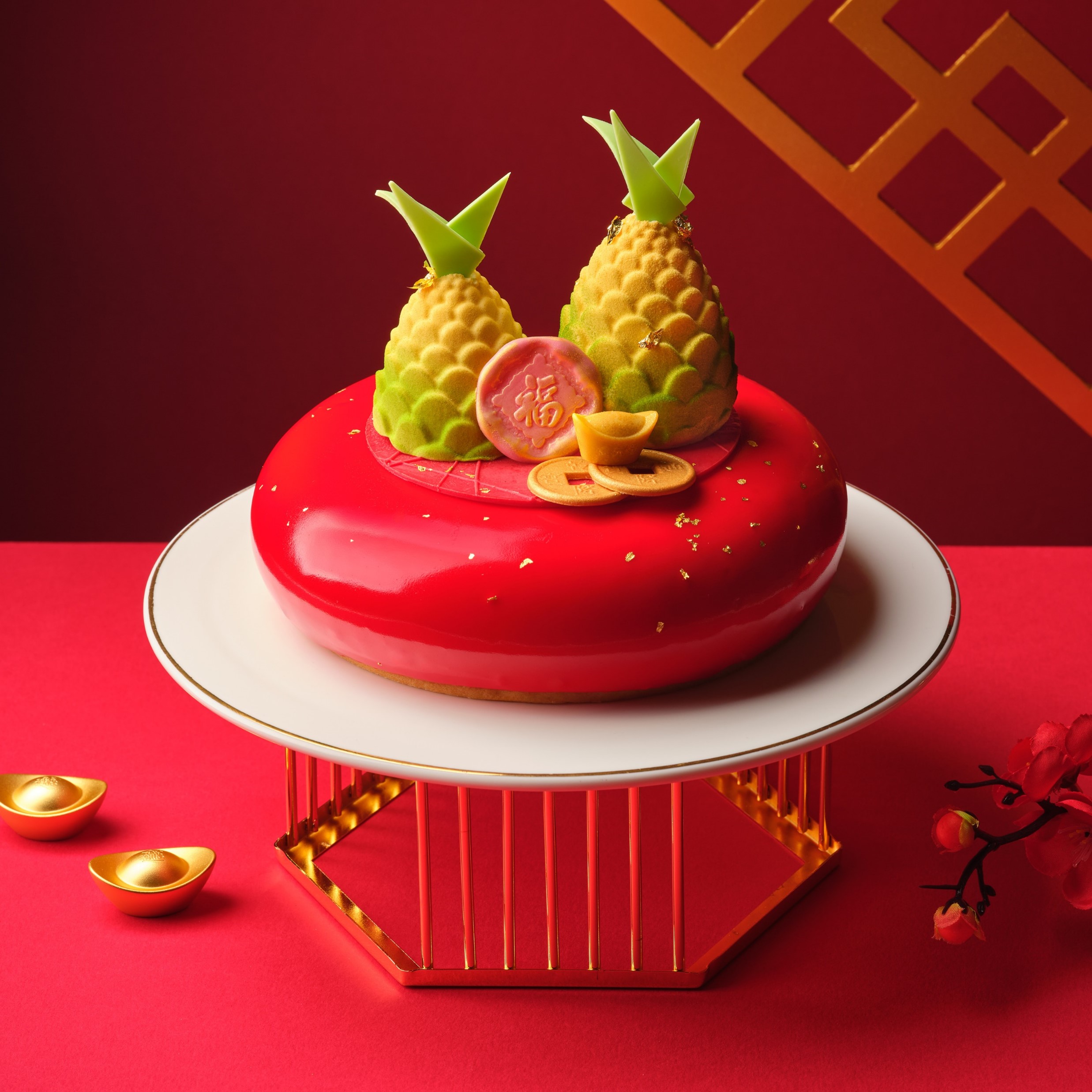 Pineapple Mango Prosperity Cake The Fullerton Hotels and Resorts