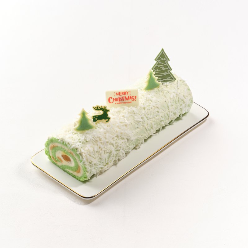 Pandan Coconut Snow Yule Log