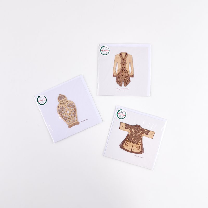 In touch woodcut square card