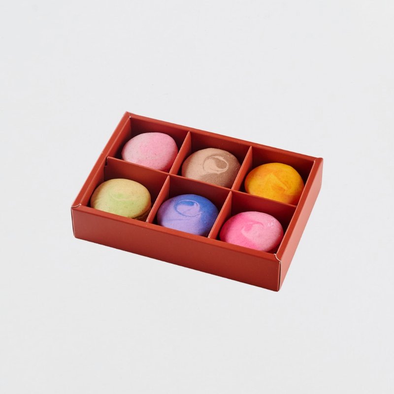 6pcs Duo Colour Macarons Set