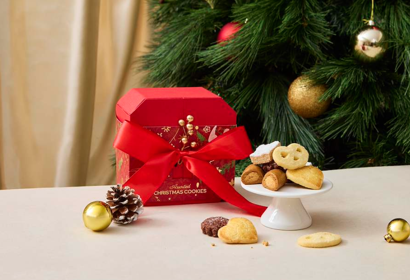 Assorted Festive Cookies in Red Box