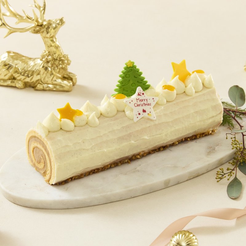 Vanilla Almond Pineapple Yule Log