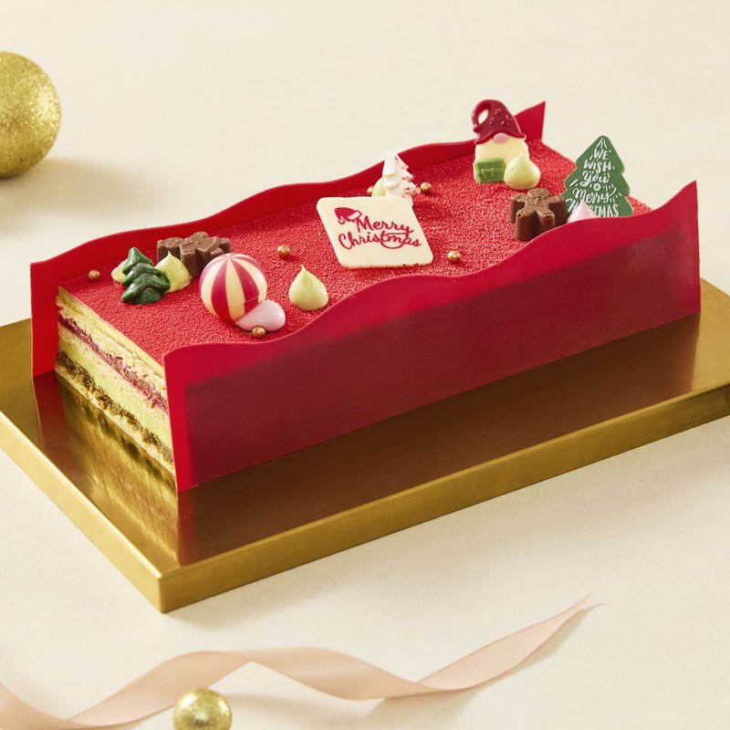 Pistachio & Raspberry Yule Log