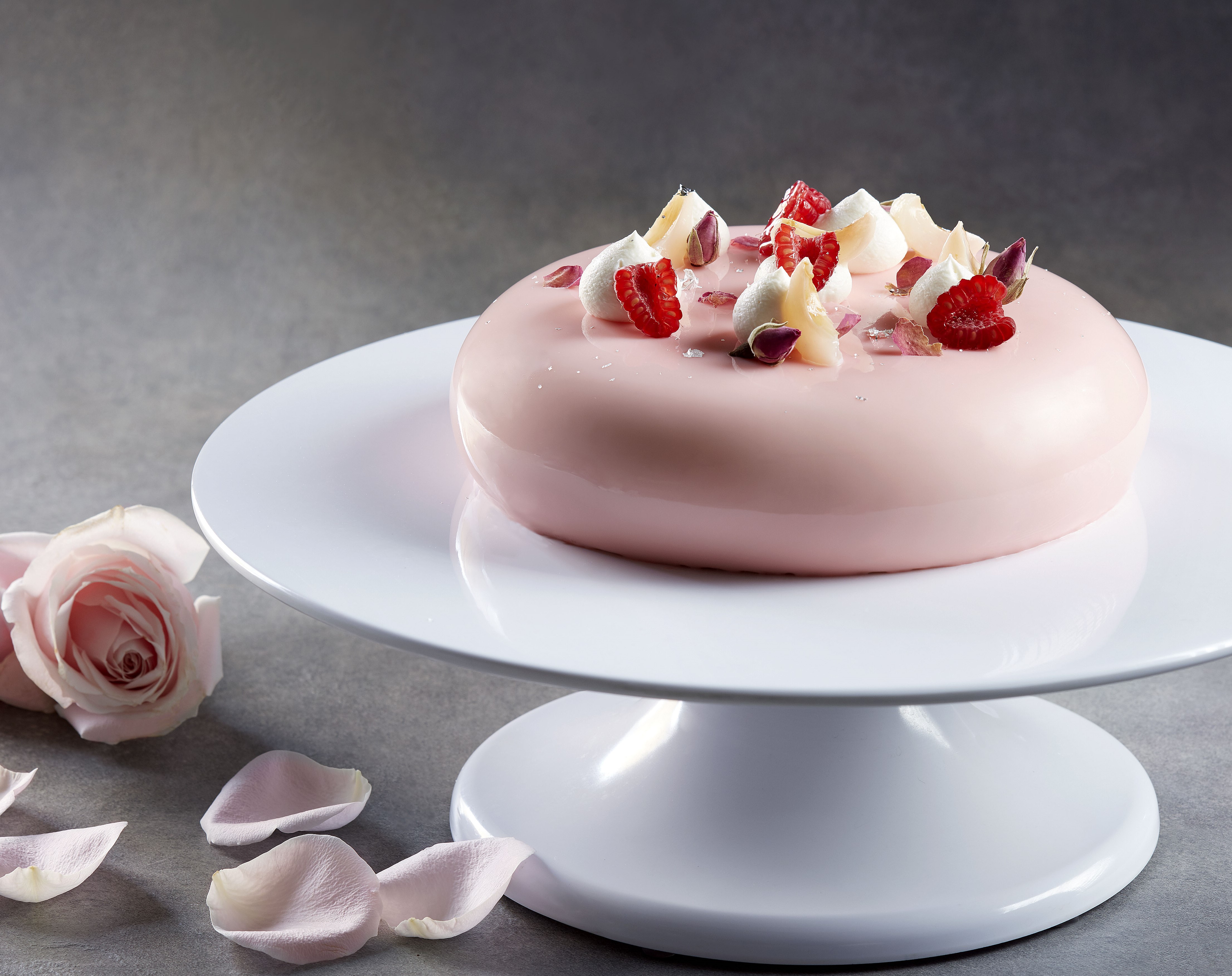 Lychee Celebration Cake Rose Pink Manchester | Aphrodite's Cakes